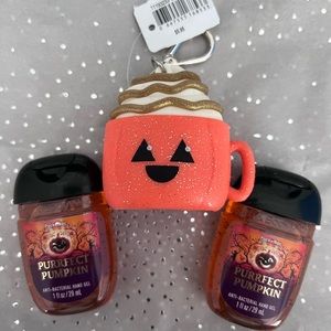 Bath & Body Works Halloween Hand sanitizer key chain and 2 perfect pumpkin scent
